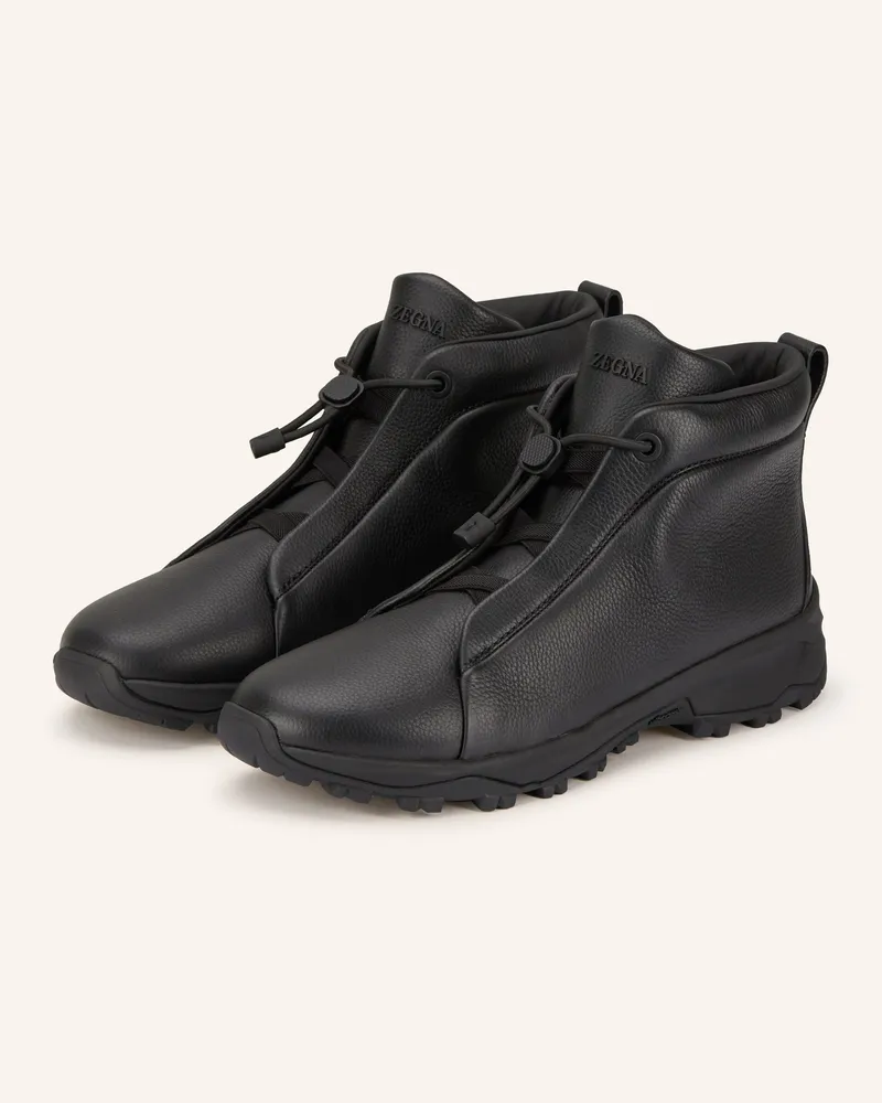 Ermenegildo Zegna Schnürboots schwarz Schwarz