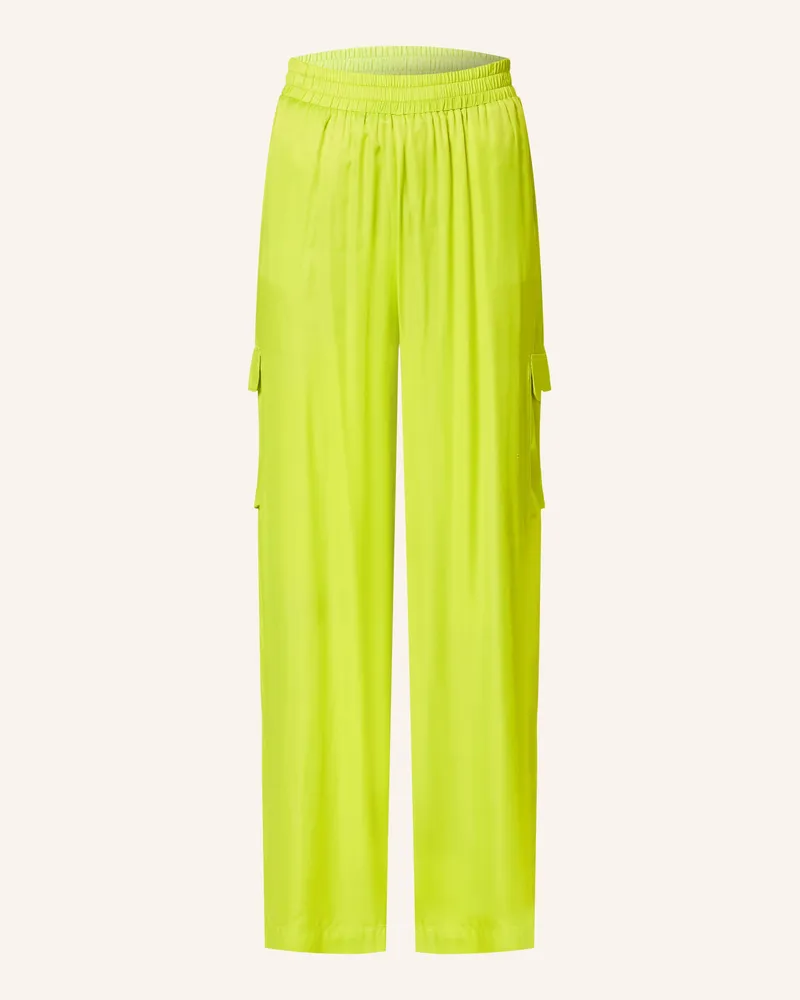 Darling Harbour Cargohose Aus Satin gruen Limettengrün
