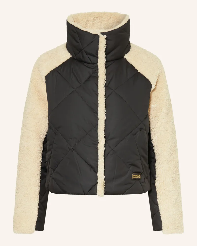 Barbour Steppjacke mit Teddyfell Schwarz