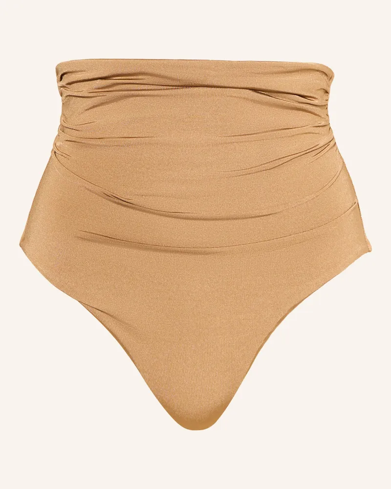 Max Mara High-Waist-Bikini-Hose Salli beige Camel