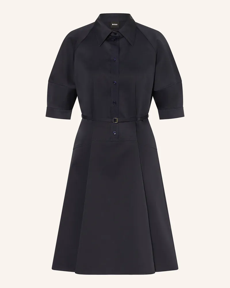 HUGO BOSS Hemdblusenkleid DELAURENA mit 3/4-Arm Dunkelblau
