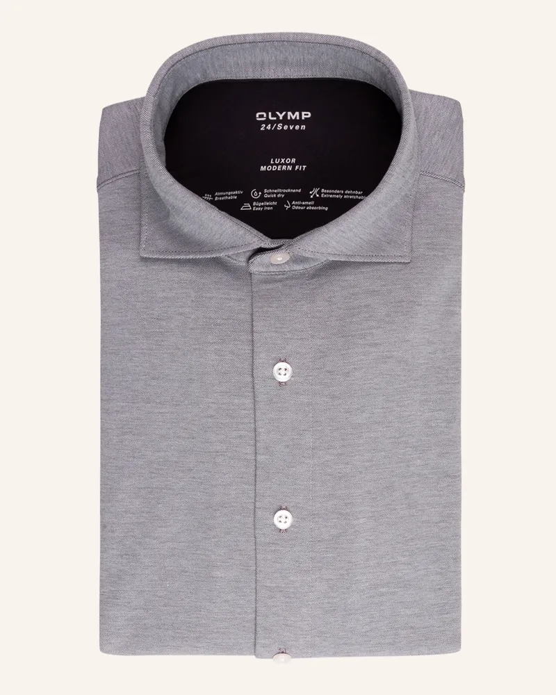 Olymp Jerseyhemd Luxor 24/Seven Modern Fit grau Grau