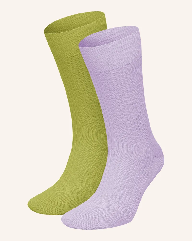DillySocks 2er-Pack Socken Premium Ribbed Collection gruen Helllila