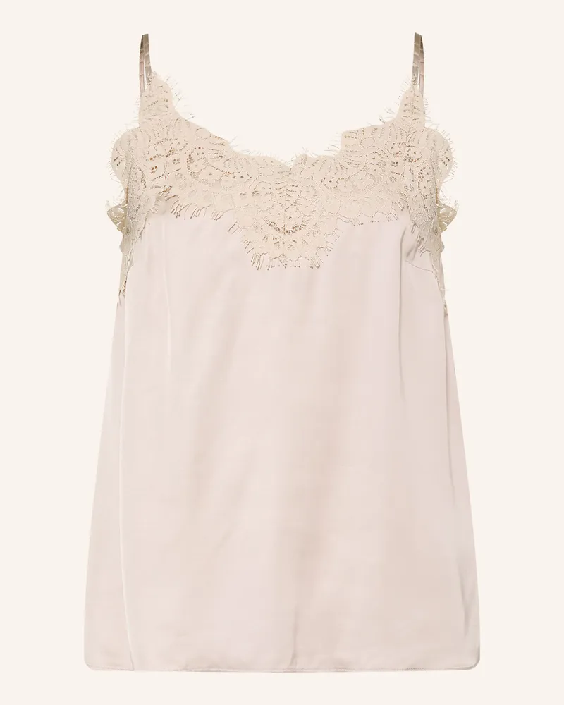 InWear Satintop Orahiw Mit Spitze beige Creme