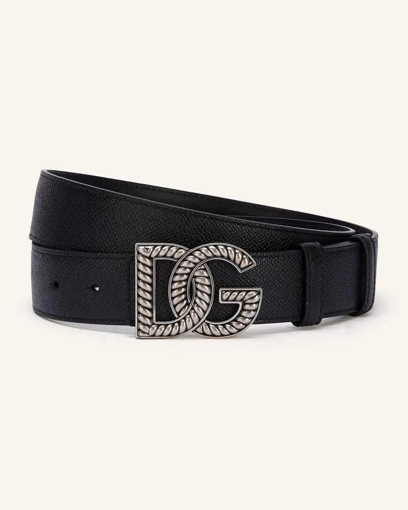 Dolce & Gabbana Ledergürtel schwarz Schwarz