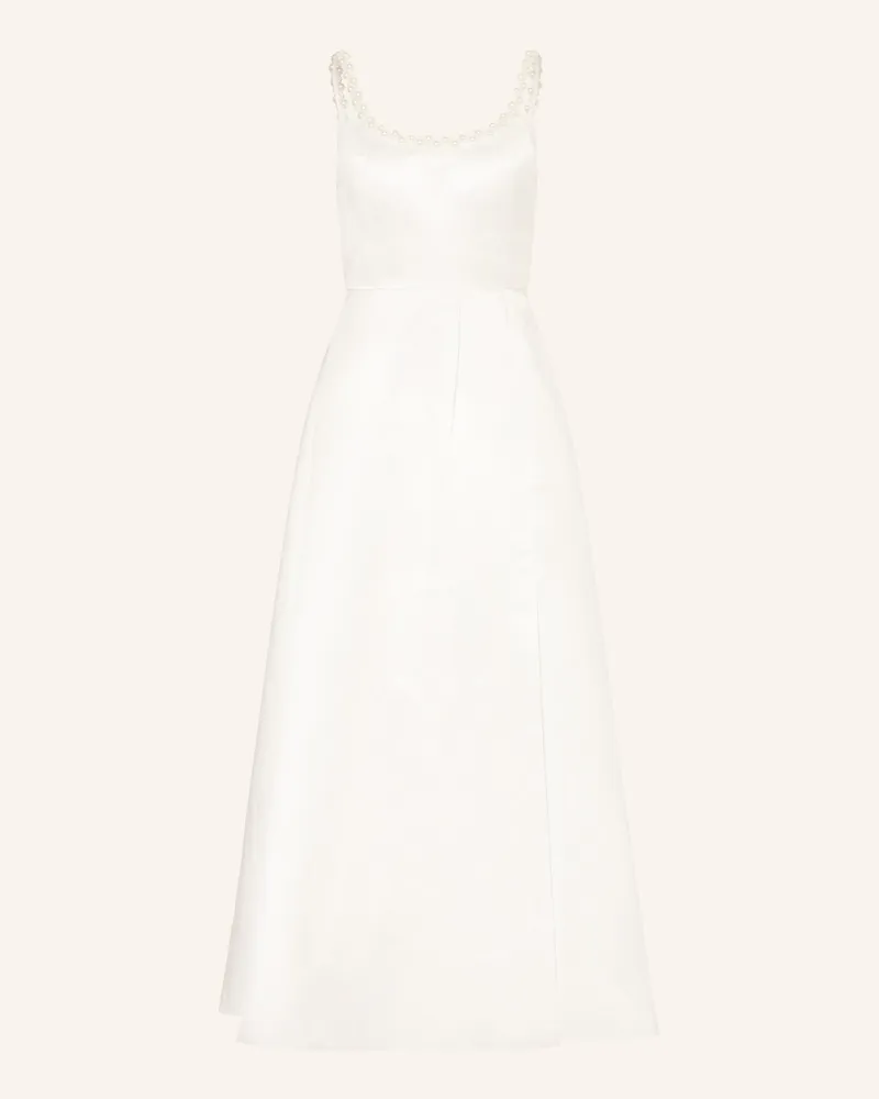 Apart Abendkleid Aus Satin Mit Schmuckperlen weiss Ecru