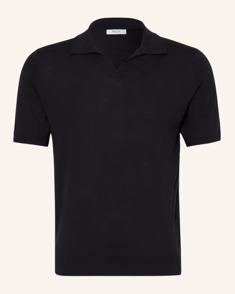 Reiss Strick-Poloshirt DUCHIE aus Merinowolle Dunkelblau