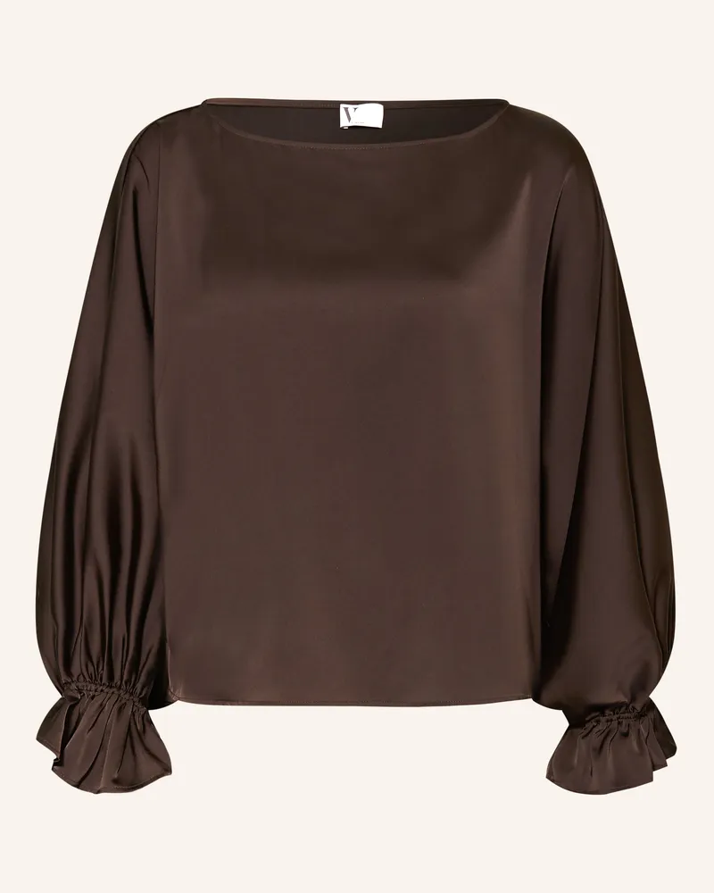 Vera Mont Blusenshirt Aus Satin Mit Rüschen braun Dunkelbraun