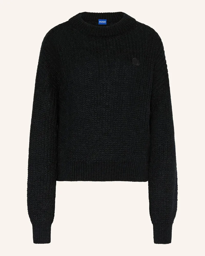 HUGO BOSS Pullover SLOGERYNNA mit Alpaka Schwarz
