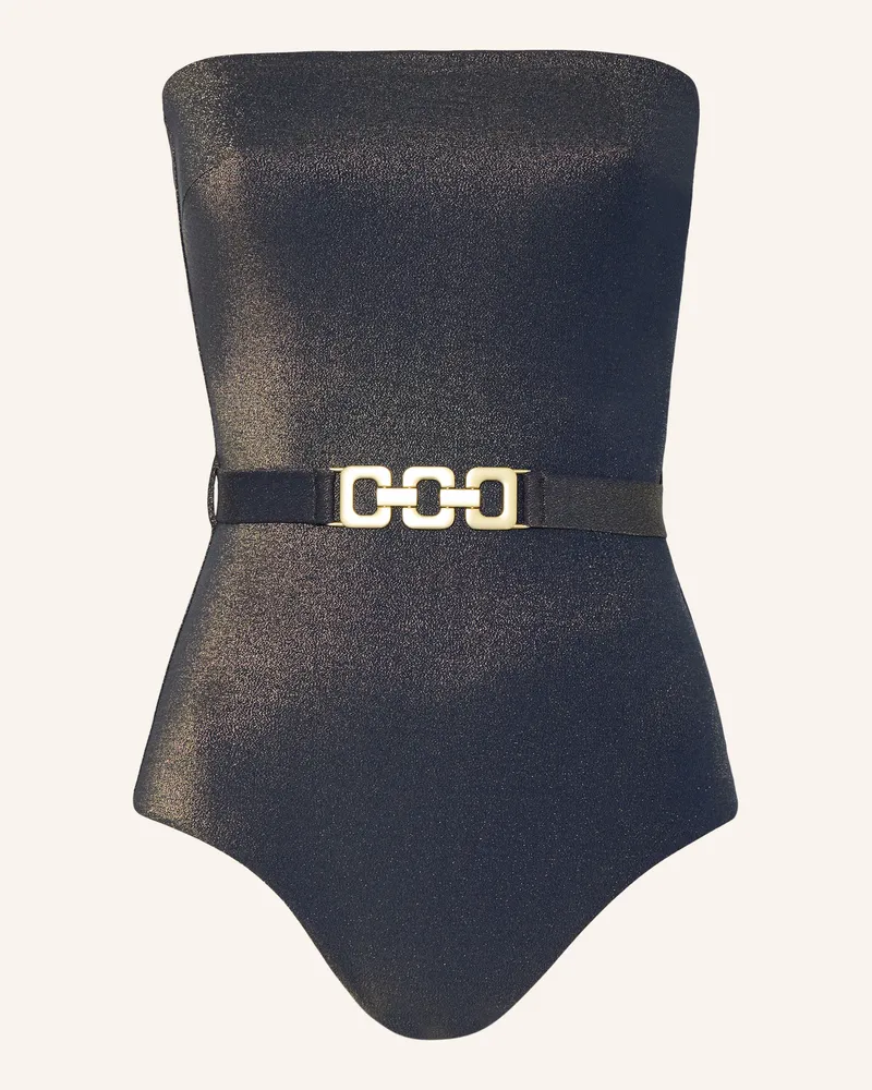 Zimmermann Bandeau-Badeanzug Aster Mit Glitzergarn schwarz Dunkelblau