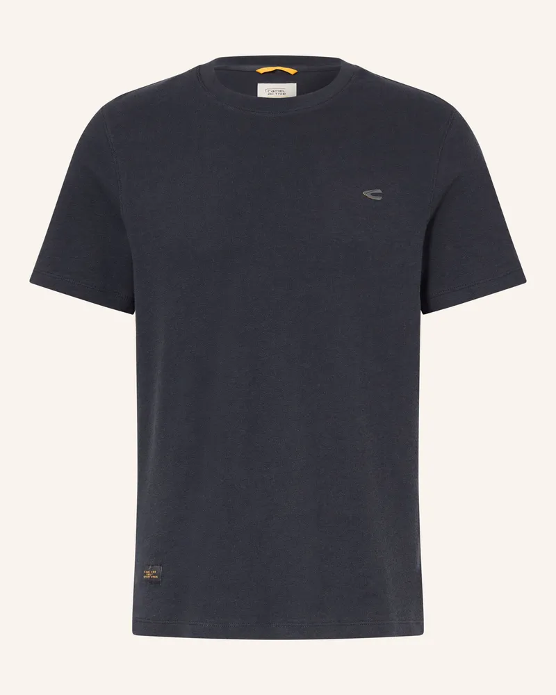 Camel Active T-Shirt Aus Frottee grau Dunkelblau