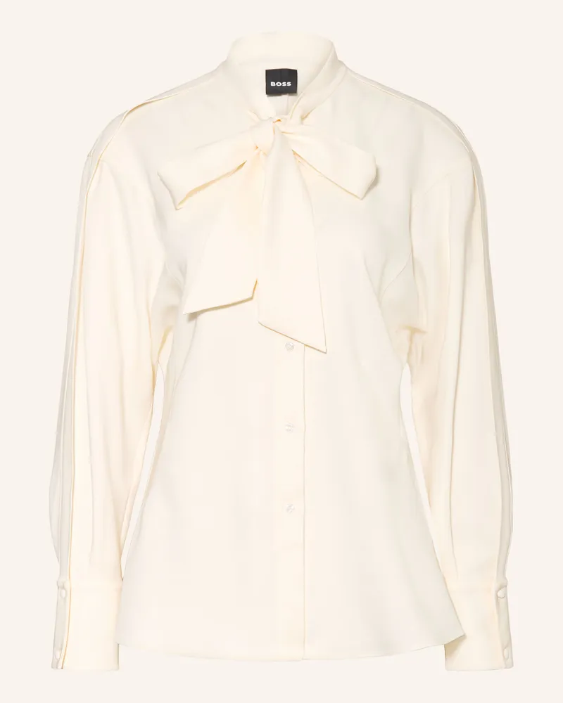 HUGO BOSS Schluppenbluse Bornaz weiss Creme