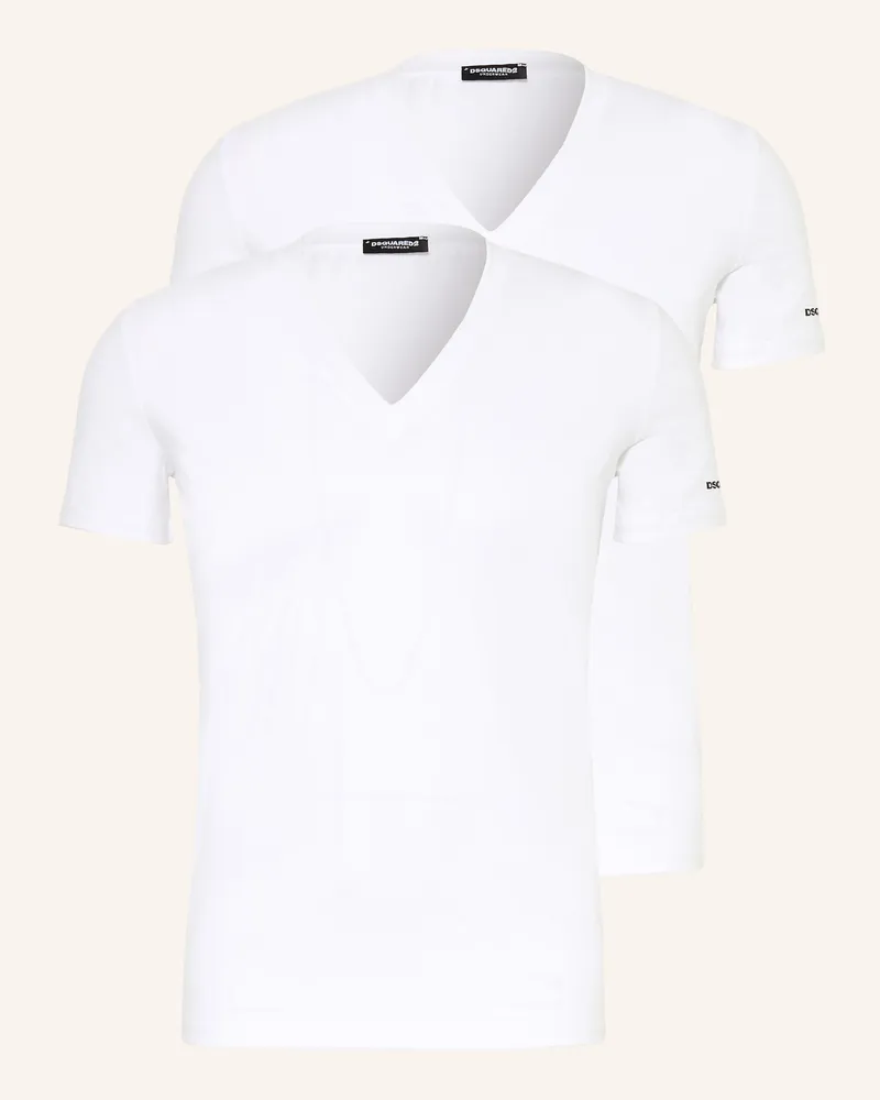 Dsquared2 V-Shirt Weiss