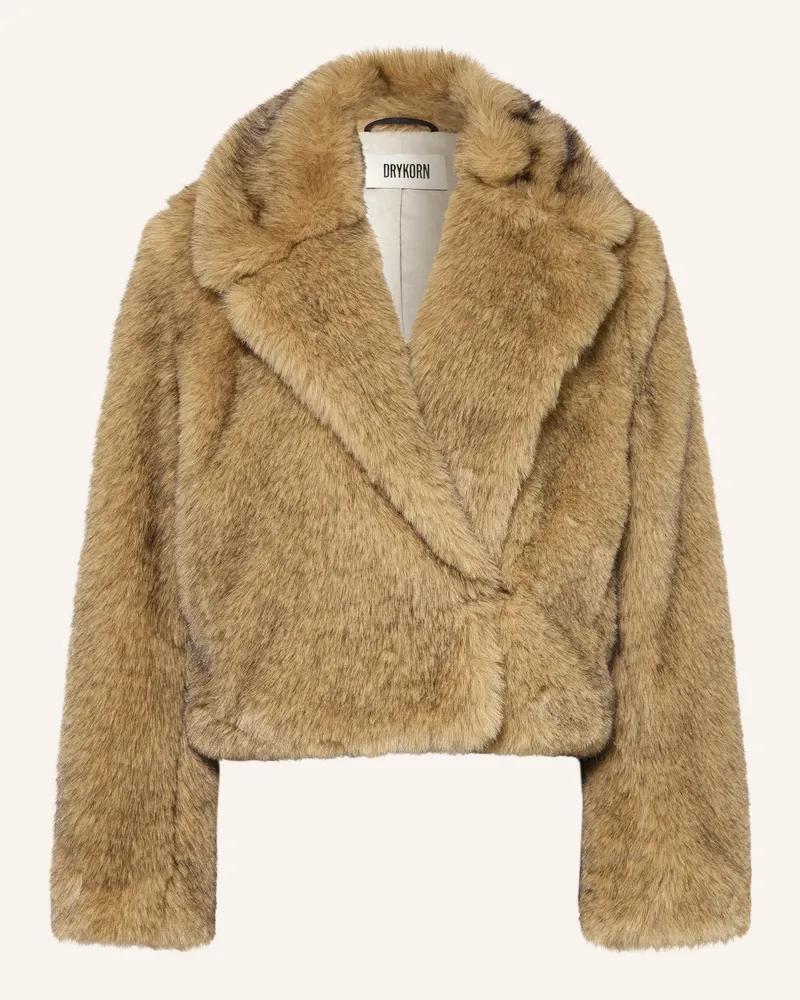 Drykorn Kunstfell-Jacke Adwell braun Camel