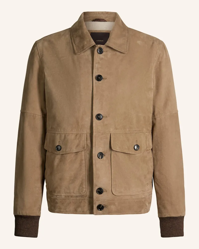 windsor. Lederjacke beige Grau
