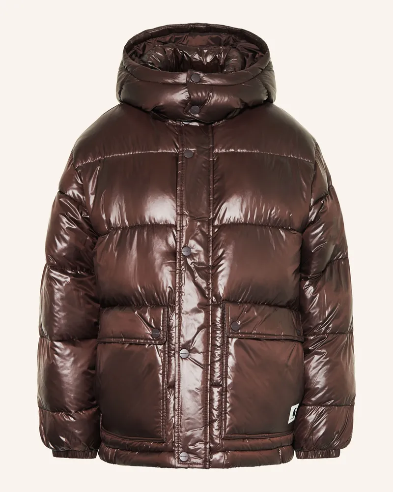 Carhartt WIP Steppjacke BENSON mit abnehmbarer Kapuze Dunkelbraun