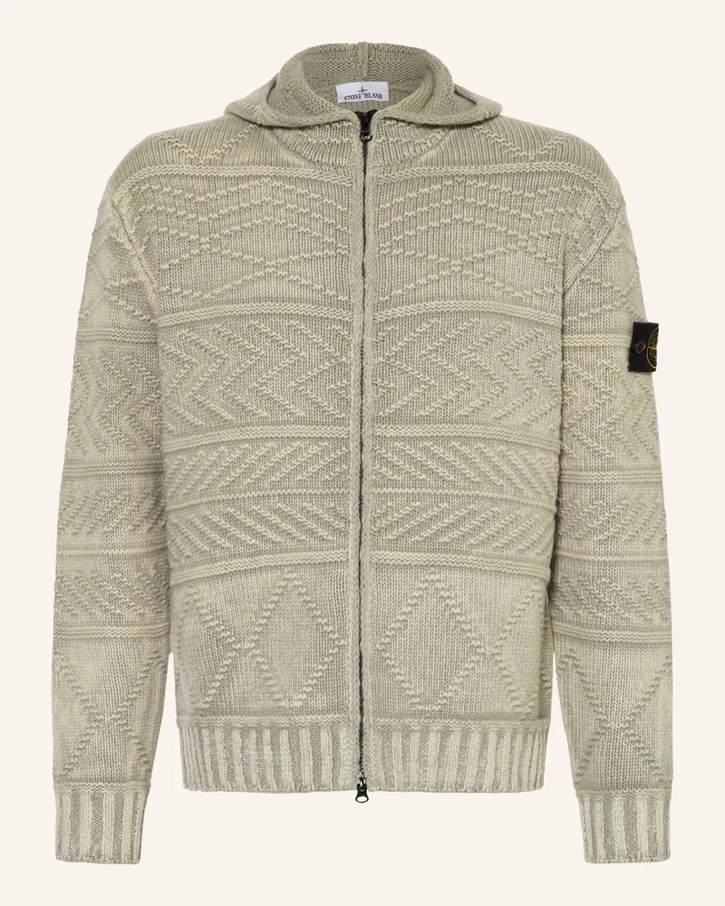 Stone Island Strickjacke aus Cashmere Hellgrün