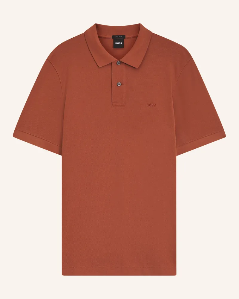HUGO BOSS Piqué-Poloshirt Pallas Regular Fit rot Dunkelrot