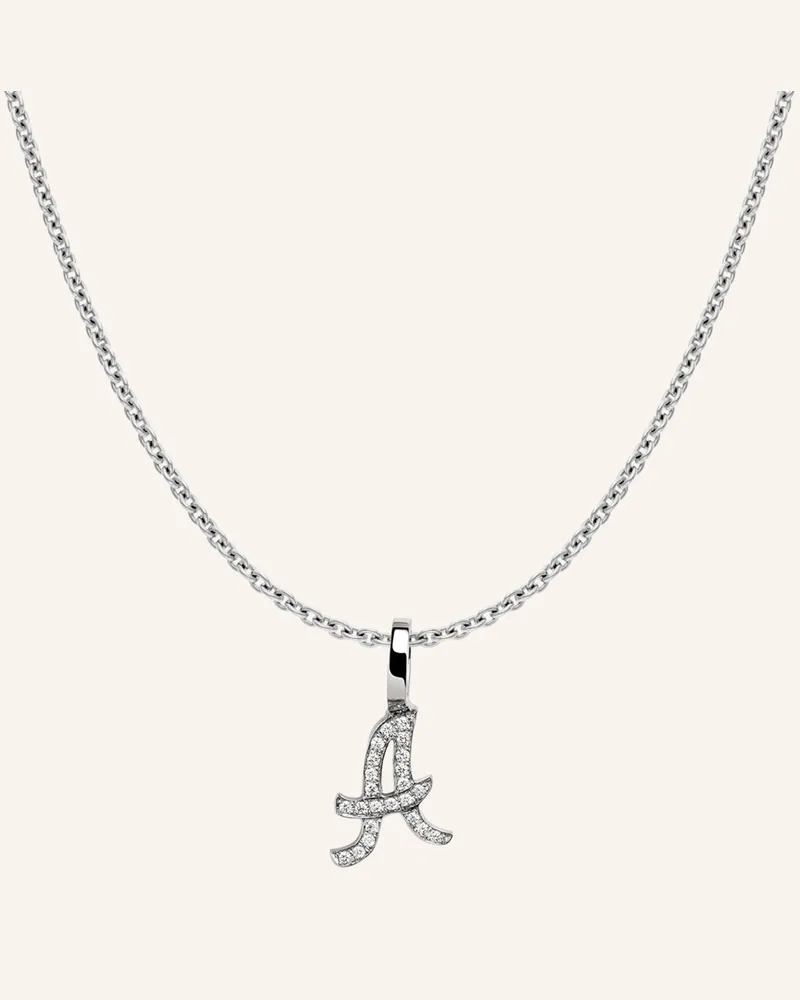 CADA Kette Tiny Diamond Letter A silber Weissgold