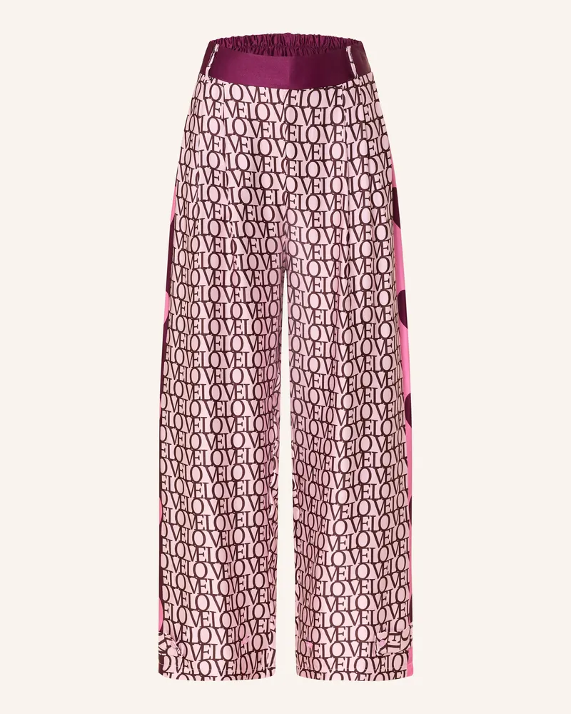 Miss Goodlife Satinhose LOVE mit Galonstreifen Hellrosa