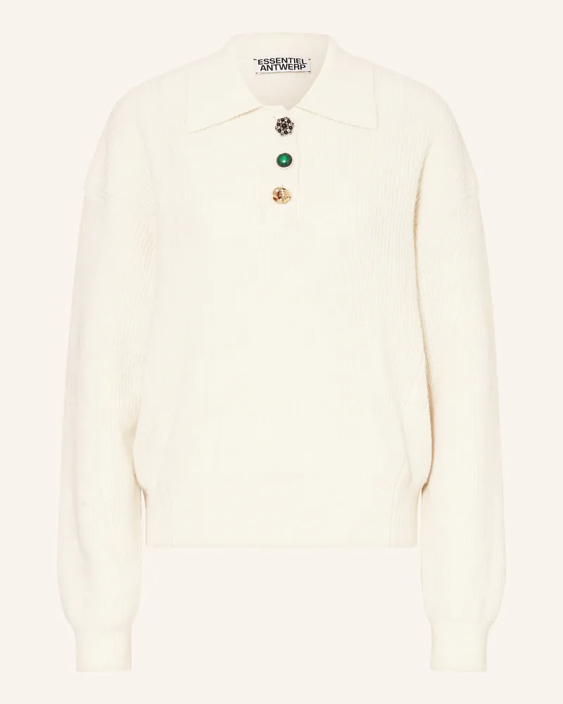 Essentiel Strick-Poloshirt Ecru