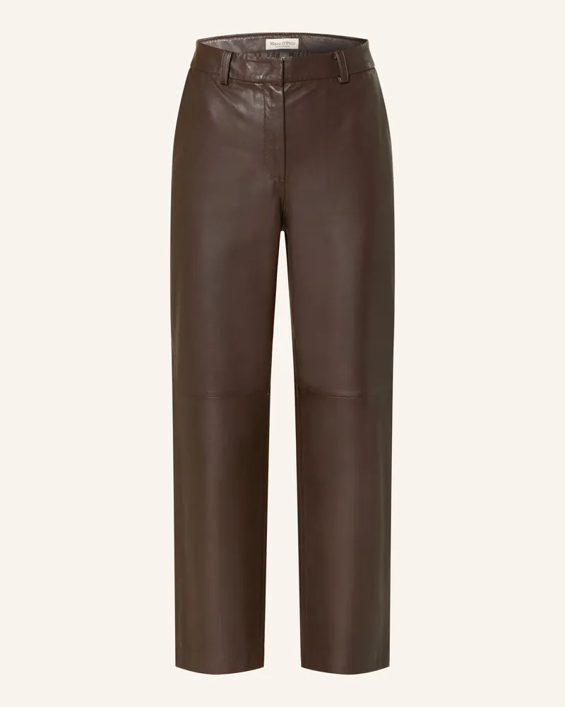 Marc O'Polo Lederhose Dunkelbraun