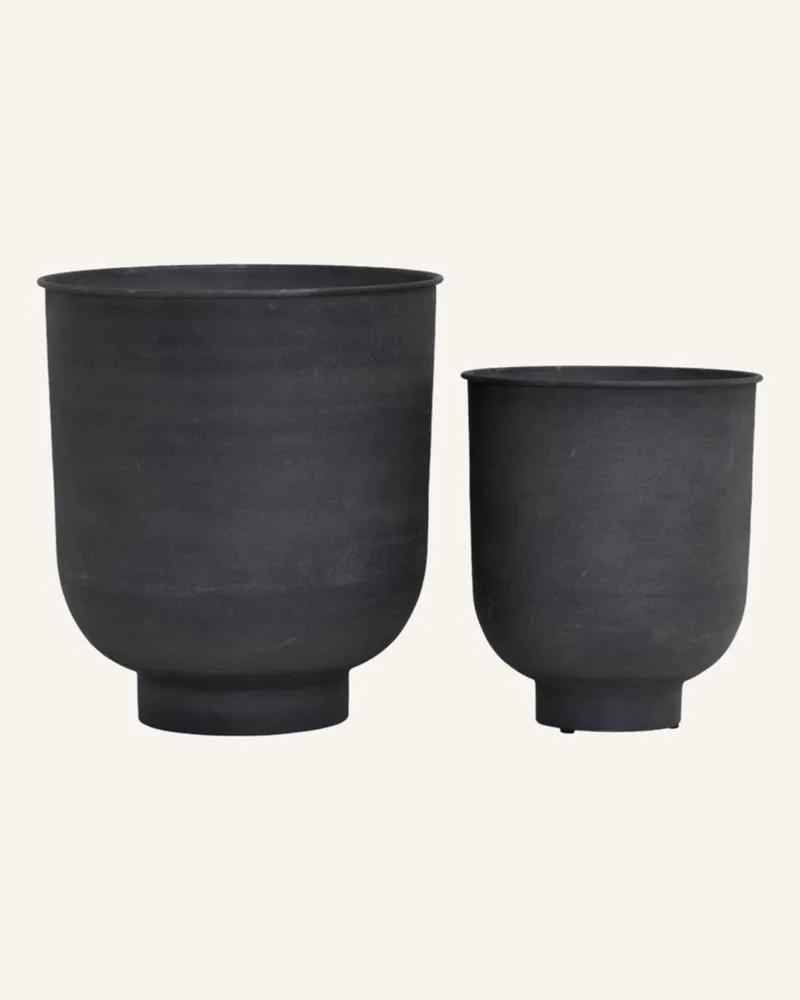 House Doctor 2er-Set Blumentöpfe Vig grau Dunkelgrau