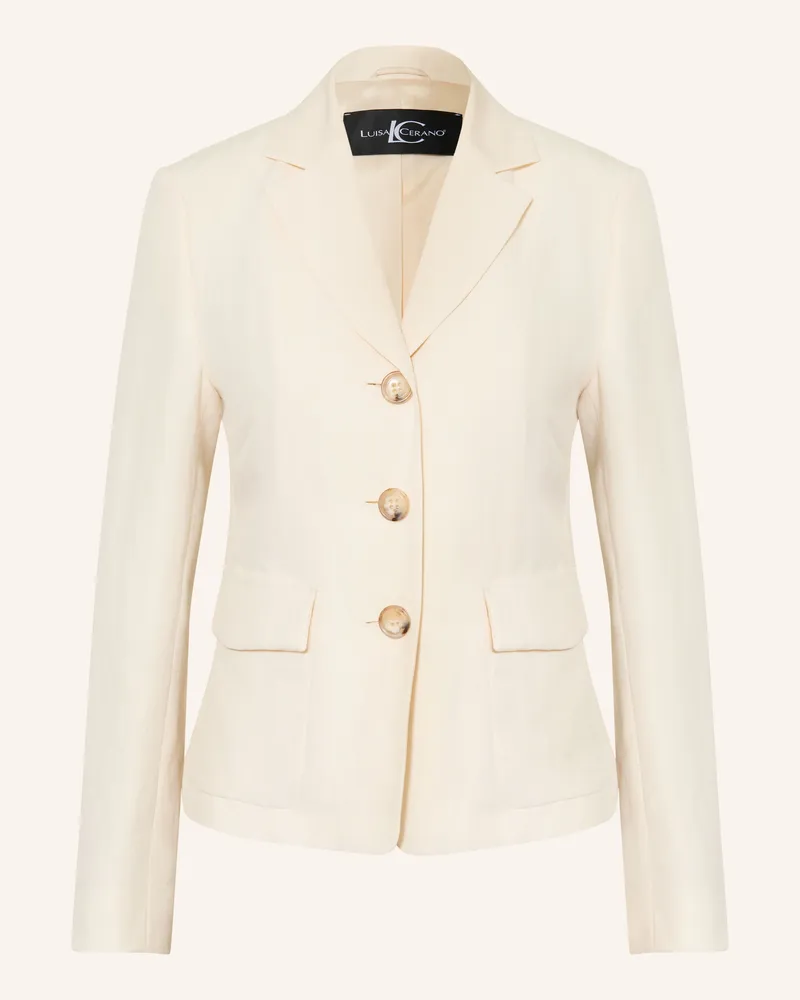 Luisa Cerano Blazer mit Leinen Ecru
