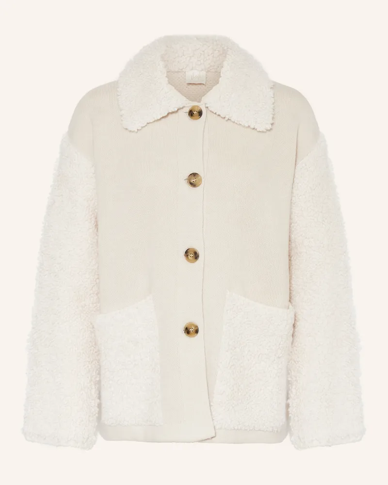 MARELLA Kastenjacke im Materialmix Creme