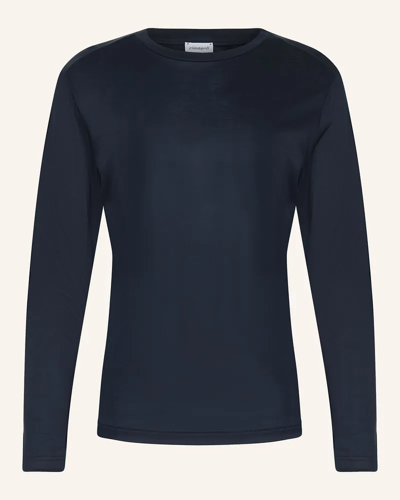 Zimmerli Schlafshirt SUSTAINABLE LUXURY Dunkelblau