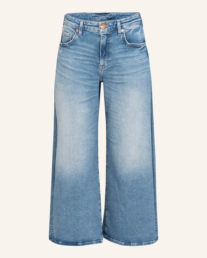 True Religion Wide Leg Jeans Volume Crop blau Hellblau