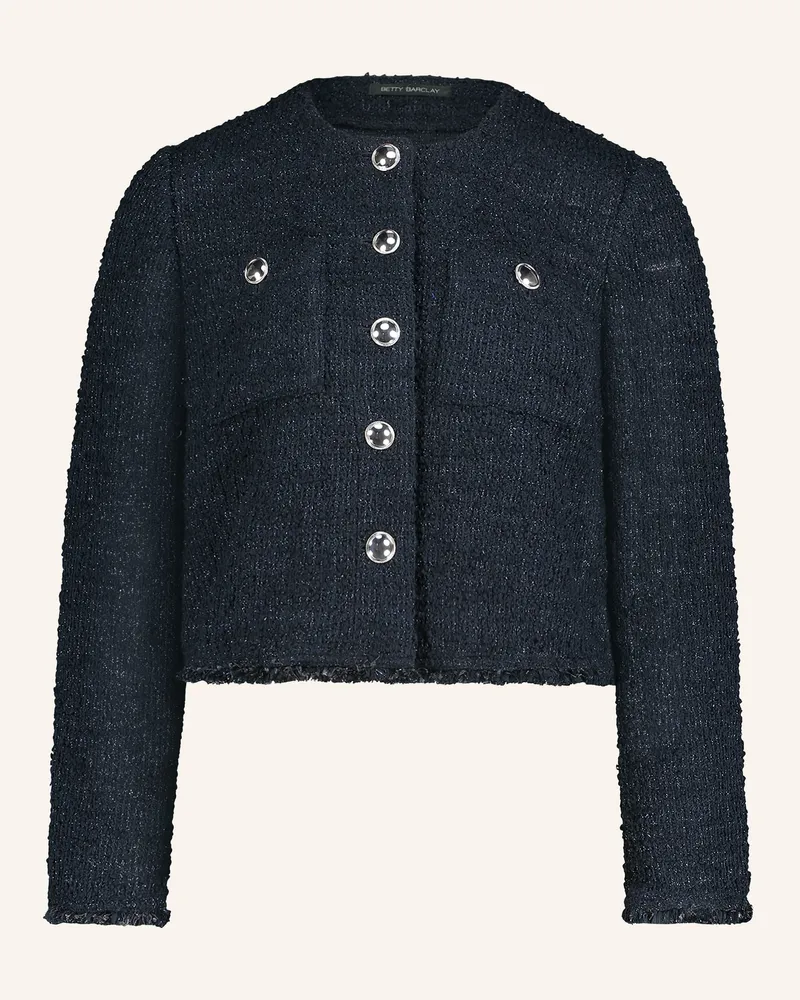 Betty Barclay Kastenjacke Aus Bouclé Mit Glitzergarn blau Dunkelblau