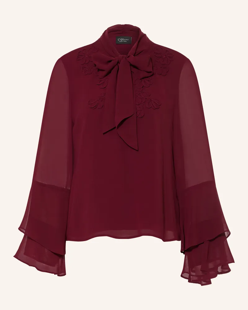 S.Oliver Schluppenbluse Mit Volants rot Dunkelrot
