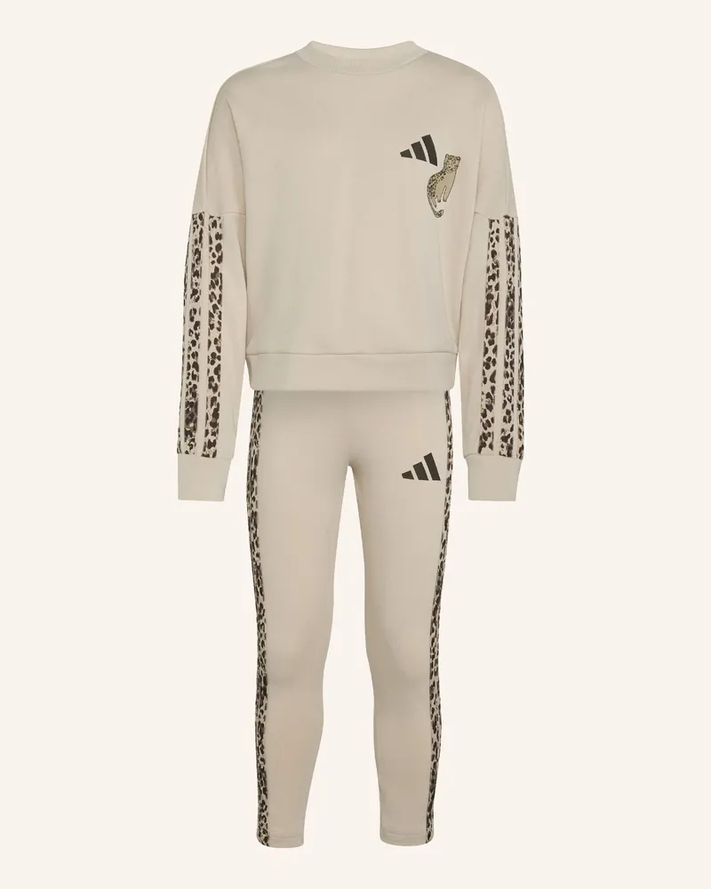 adidas Set, Leggings, Animalprint beige Beige