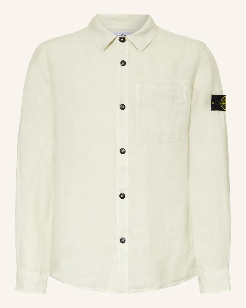 Stone Island Leinenhemd Hellgelb