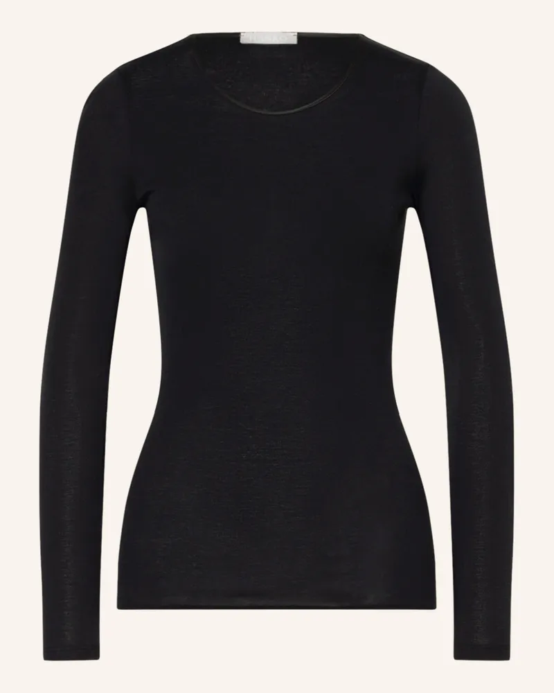 Hanro Schlafshirt Cotton Seamless schwarz Schwarz