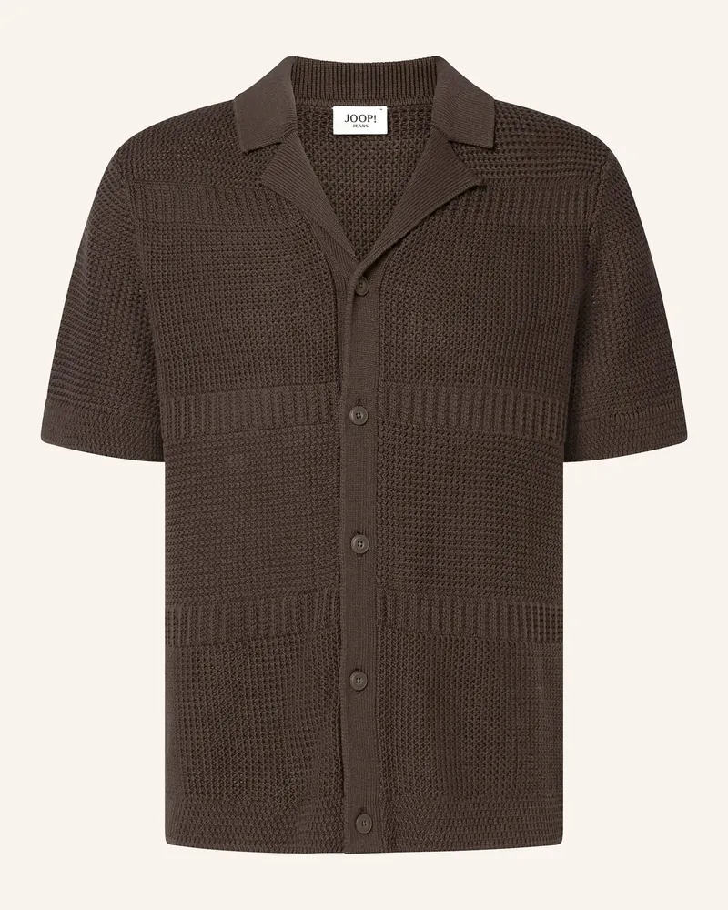 JOOP! Strickhemd ILKOR Comfort Fit Dunkelbraun