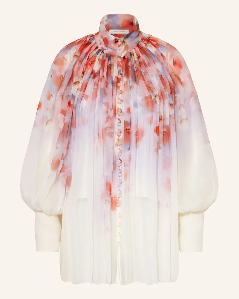 Zimmermann Bluse mit Schmuckperlen Weiss