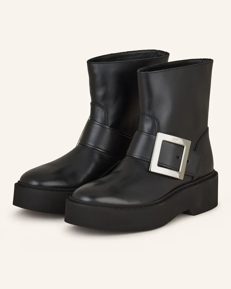 Roger Vivier Biker Boots Viv Rangers schwarz Schwarz