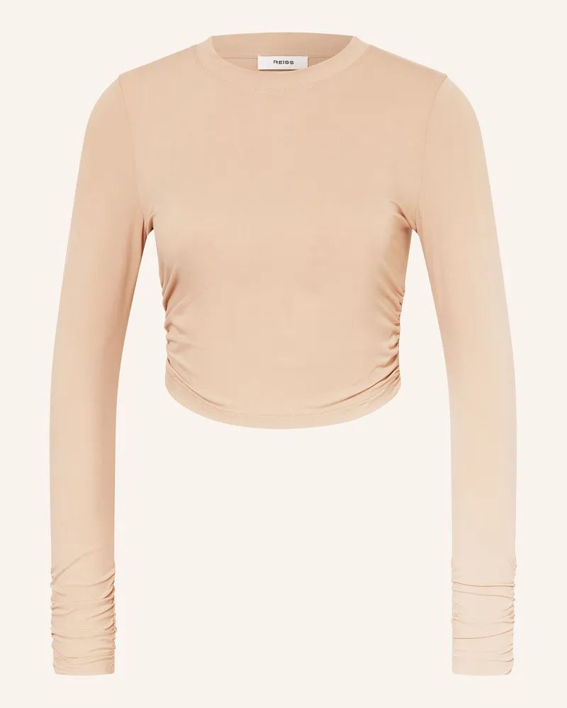 Reiss Cropped-Longsleeve Camel