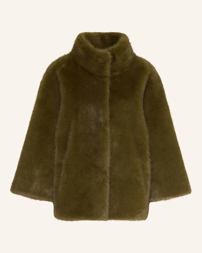 Juvia Kunstpelz-Jacke Fedora gruen Oliv