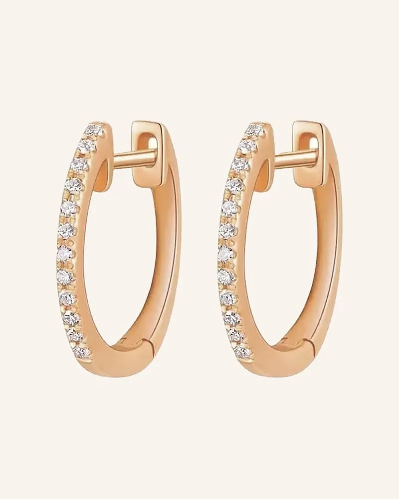 Leaf Creolen CIRCLE XS aus 18 Karat Roségold mit Rosegold