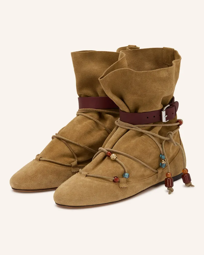 Isabel Marant Stiefeletten Letiz Mit Schmuckperlen braun Hellbraun