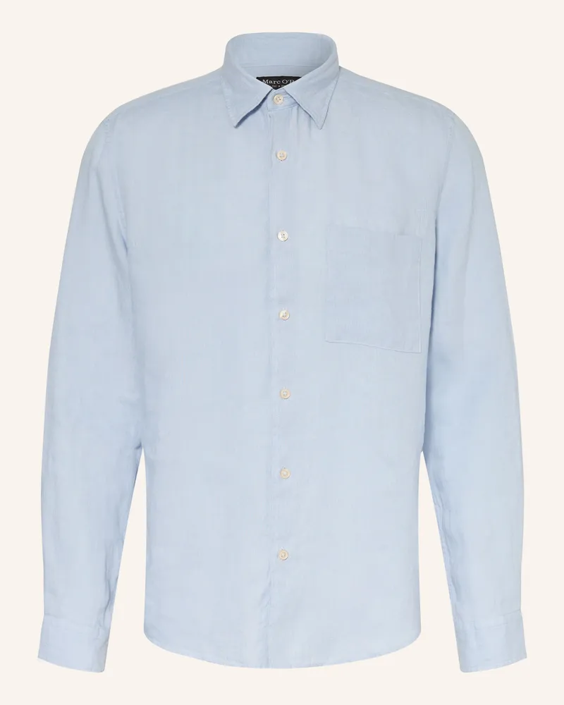 Marc O'Polo Leinenhemd Regular Fit blau Hellblau