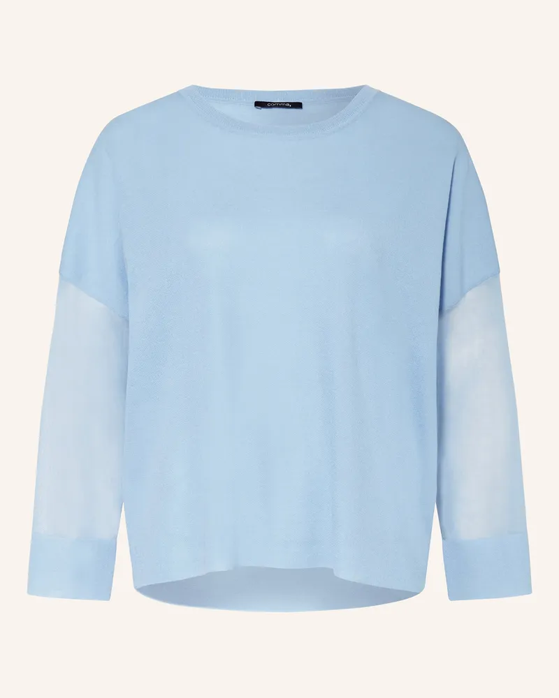 COMMA Pullover mit 3/4-Arm Hellblau