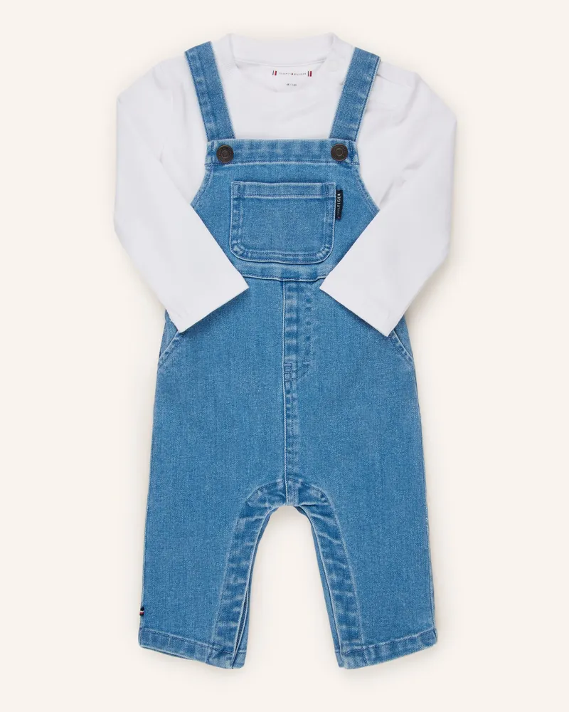 Tommy Hilfiger Set: Jeans-Latzhose Und Longsleeve blau 1a4