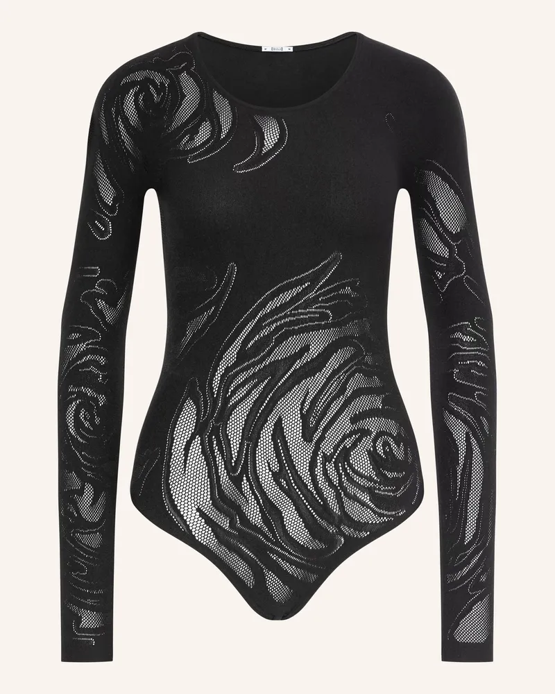 Wolford Spitzenbody schwarz Schwarz