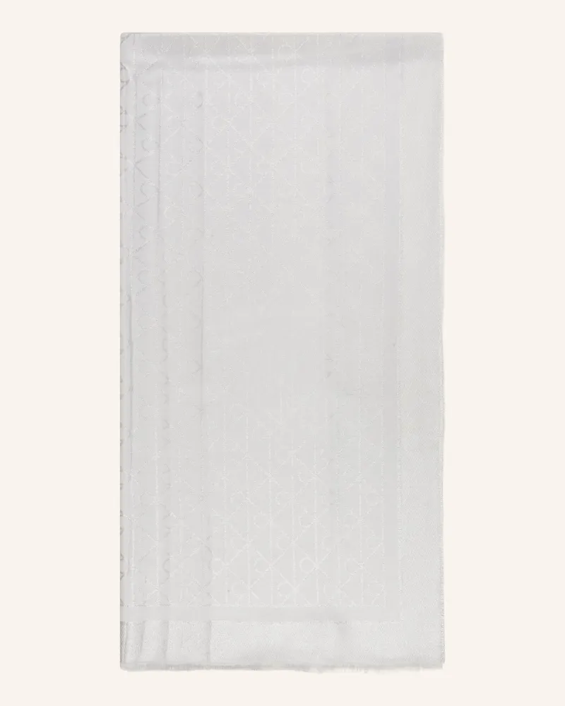 Calvin Klein Schal mit Glitzergarn Hellgrau