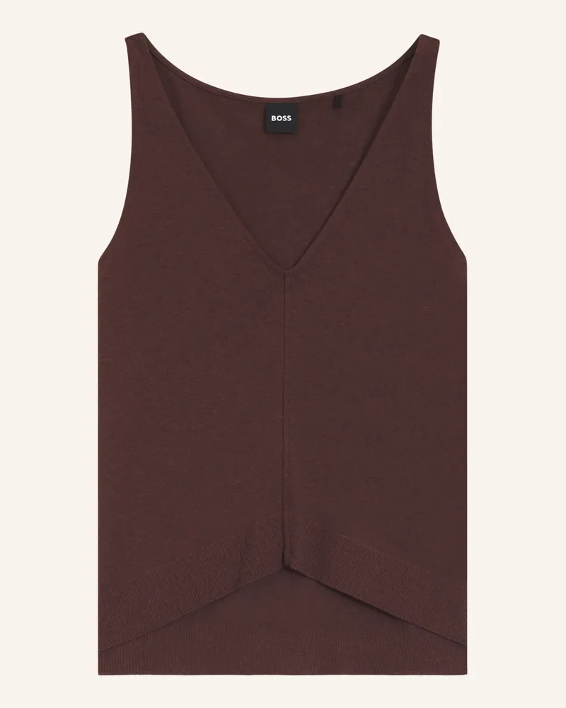 HUGO BOSS Casual Top ECLEITA Relaxed Fit Dunkelbraun