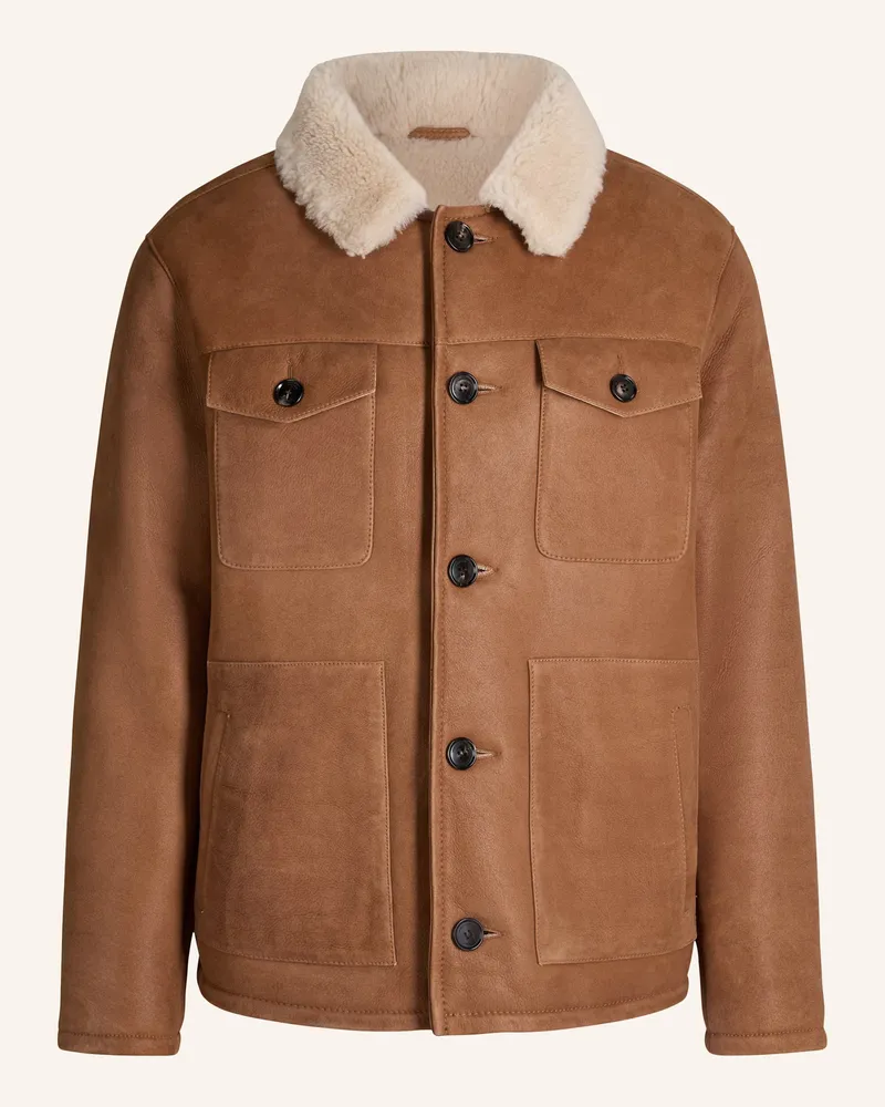 windsor. Lederjacke Camel